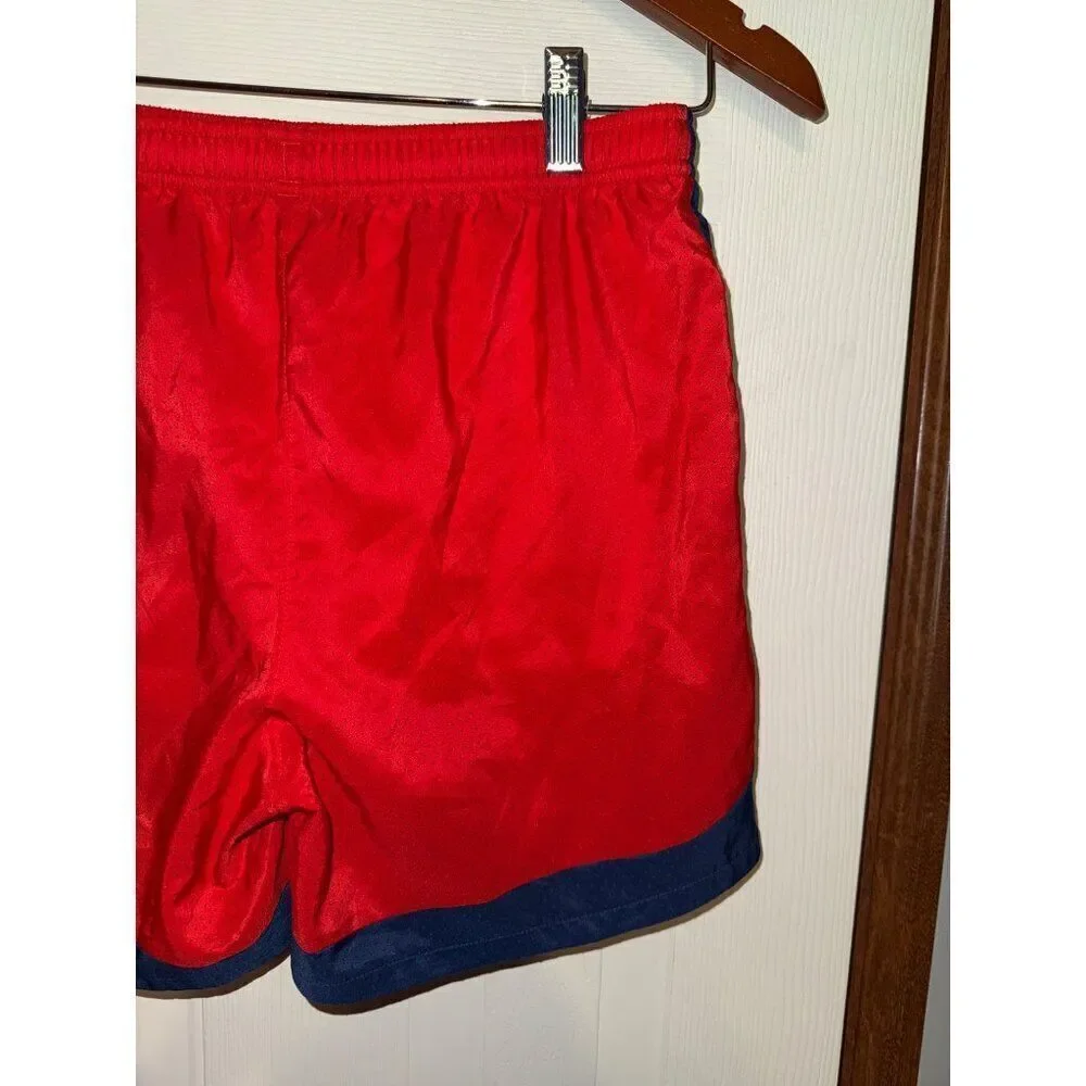 NWT Adidas Girls  Vivid Red & Navy Blue Woven Shorts‎ Size XL